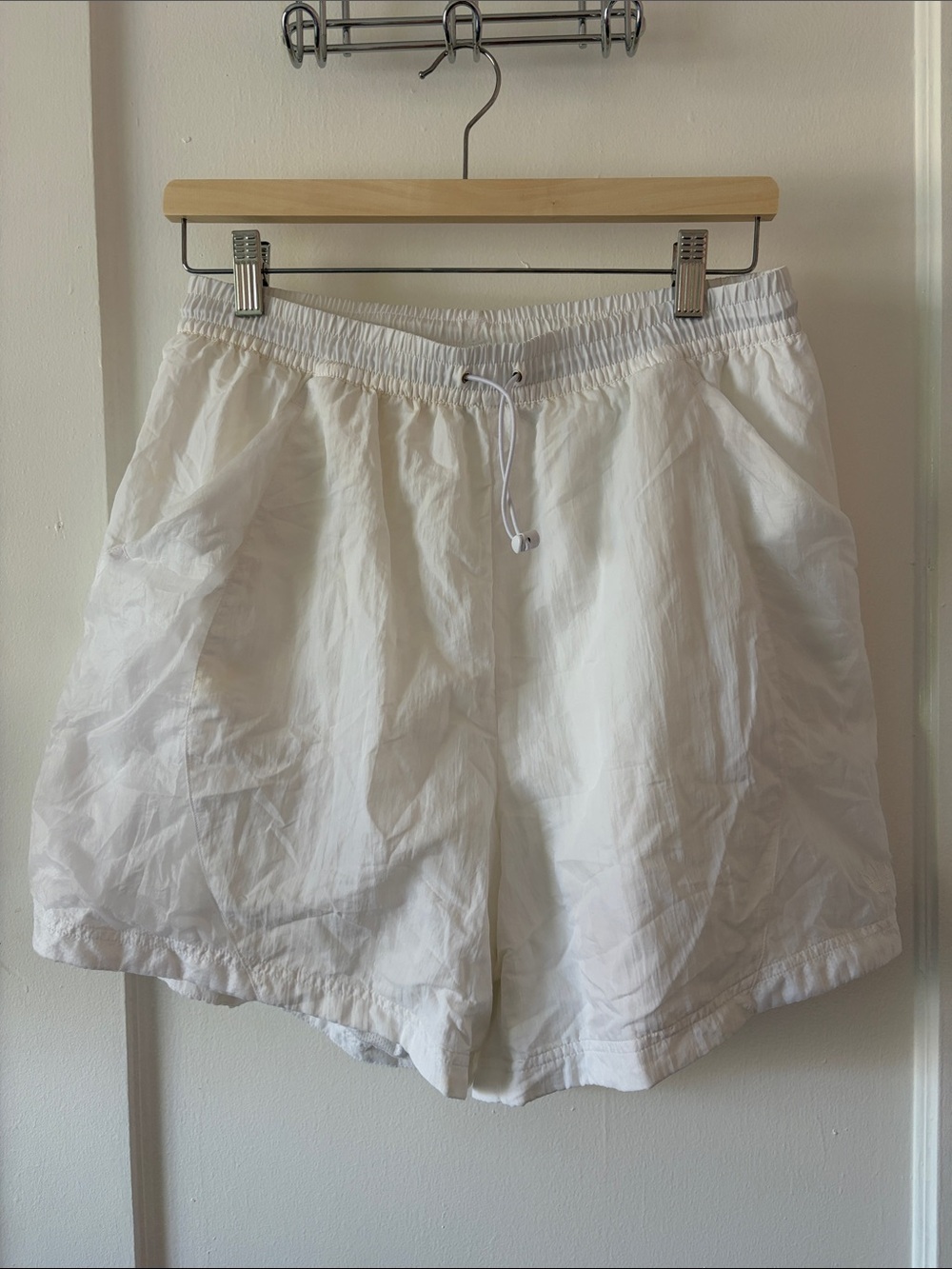 adidas White Women's Athletic Drawstring Shorts